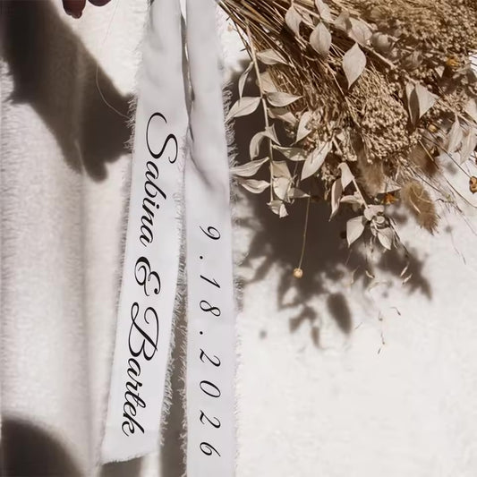Ruban personnalisé pour bouquet de mariée